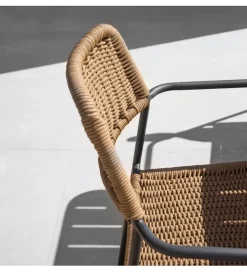 Zona-Design Krzesło ogrodowe MILOS naturalne czarne