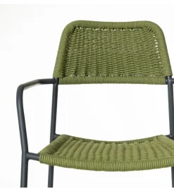 Zona-Design Krzesło ogrodowe MILOS zielono czarne