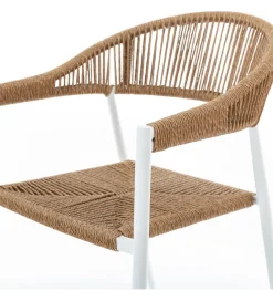 Zona-Design Krzesło ogrodowe NESKA 80 cm białe naturalne