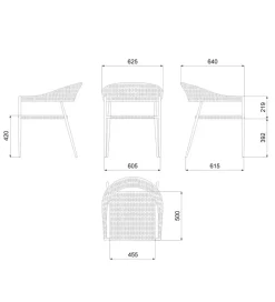 Zona-Design Krzesło ogrodowe NESKA 80 cm białe naturalne