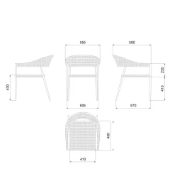 Zona-Design Krzesło ogrodowe NIVA 81 cm naturalne czarne
