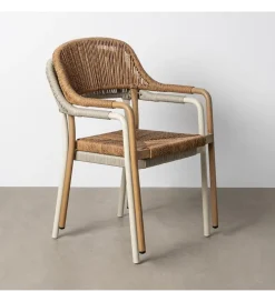 Zona-Design Krzesło OSTAMEER 82 cm plecionka w stylu rattan brązowe