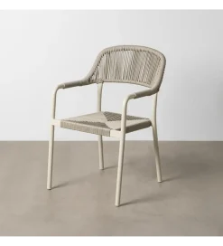 Zona-Design Krzesło OSTAMEER 82 cm plecionka w stylu rattan białe