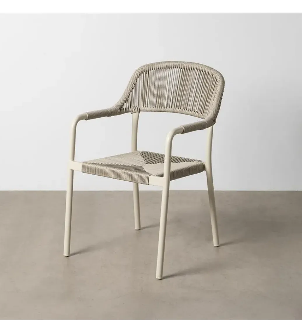 Zona-Design Krzesło OSTAMEER 82 cm plecionka w stylu rattan białe