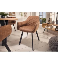 Invicta Interior Krzesło Palermo z podłokietnikami jasnobrązowe
