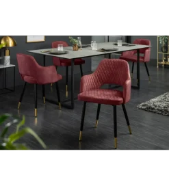 Invicta Interior Krzesło Paris Velvet czerwono bordowe