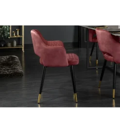 Invicta Interior Krzesło Paris Velvet czerwono bordowe