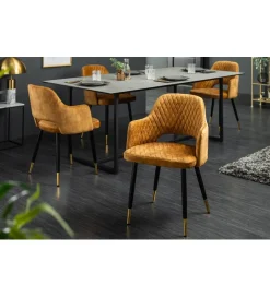 Invicta Interior Krzesło PARIS velvet musztardowy