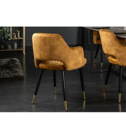 Invicta Interior Krzesło PARIS velvet musztardowy