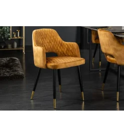 Invicta Interior Krzesło PARIS velvet musztardowy