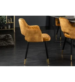 Invicta Interior Krzesło PARIS velvet musztardowy