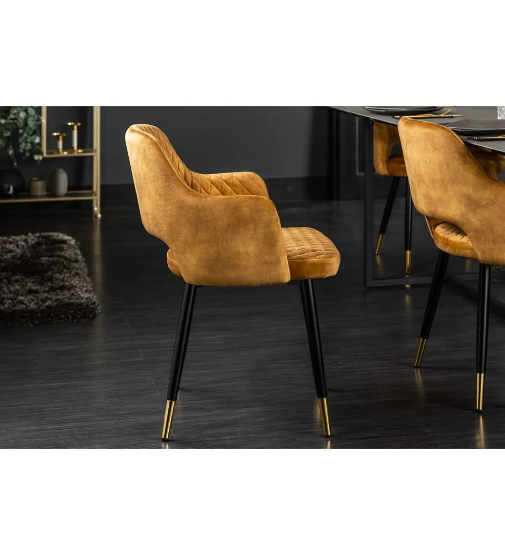 Invicta Interior Krzesło PARIS velvet musztardowy