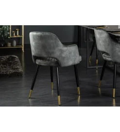 Invicta Interior Krzesło Paris Velvet szaro zielone