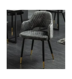 Invicta Interior Krzesło Paris Velvet szaro zielone