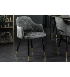 Invicta Interior Krzesło Paris Velvet szaro zielone