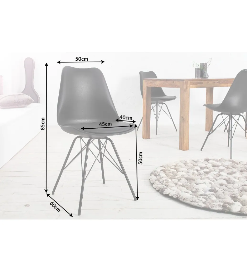 Invicta Interior Krzesło Rufo Scandinavia retro czarne