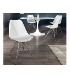 Invicta Interior Krzesło Rufo Scandinavia Retro białe