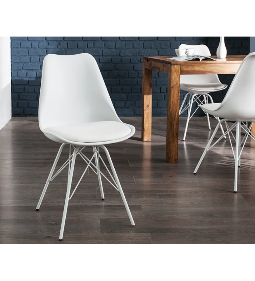 Invicta Interior Krzesło Rufo Scandinavia Retro Białe