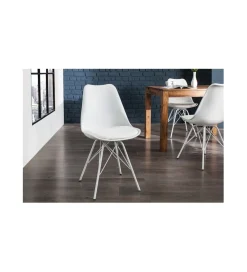 Invicta Interior Krzesło Rufo Scandinavia Retro Białe