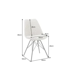 Invicta Interior Krzesło SCANDINAVIA 86 cm śnieżna panterka beżowo szara