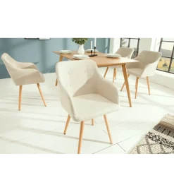 Invicta Interior Krzesło Scandinavia Line z podłokietnikami beżowe