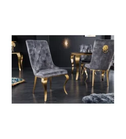 Invicta Interior Krzesło TRENTINO LEW Modern Barock  szare