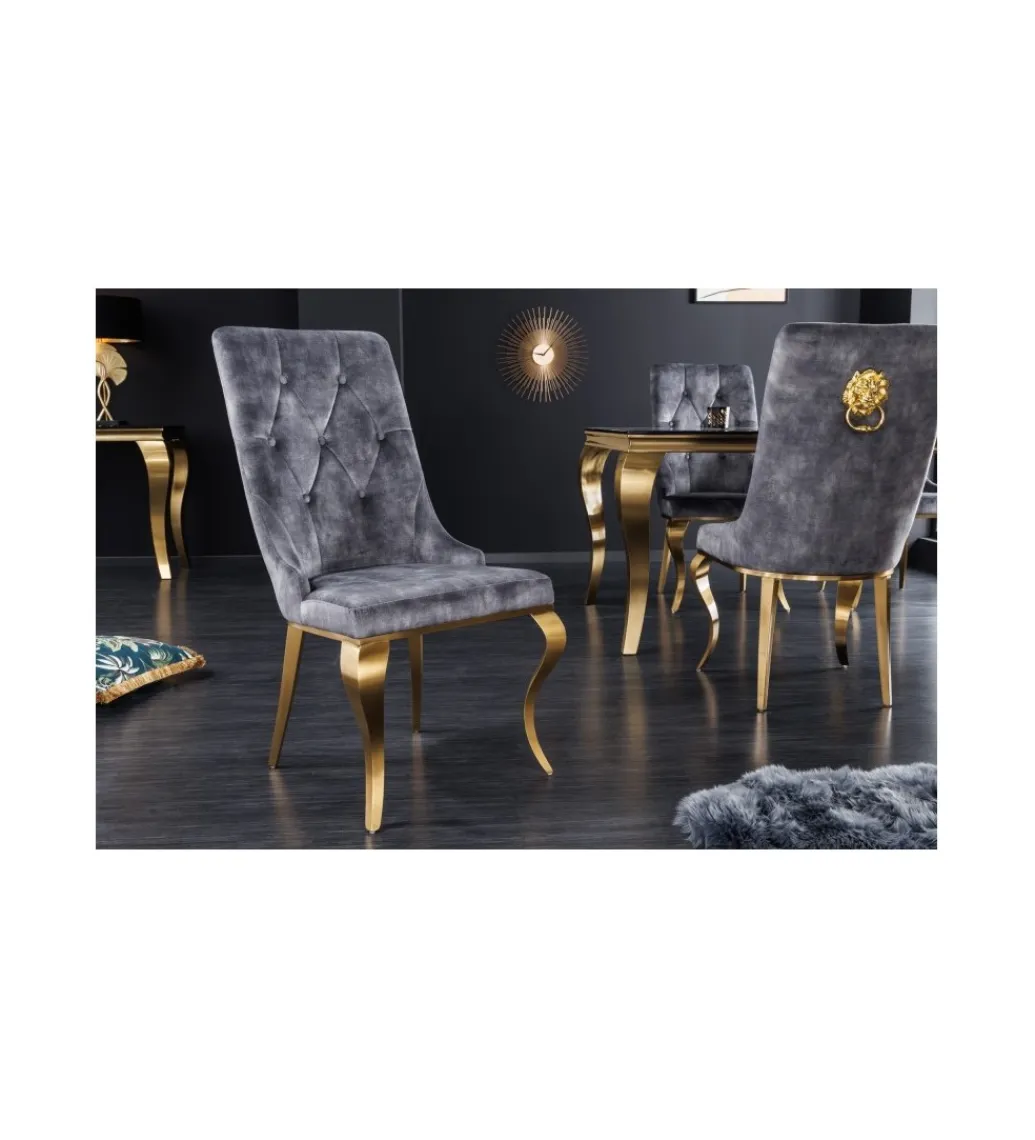 Invicta Interior Krzesło TRENTINO LEW Modern Barock szare