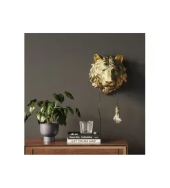 KDesign Lampa ścienna ANIMAL TIGER HEAD 34 cm złota