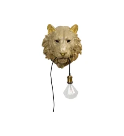 KDesign Lampa ścienna ANIMAL TIGER HEAD 34 cm złota