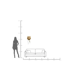 KDesign Lampa ścienna ANIMAL TIGER HEAD 34 cm złota