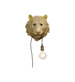 KDesign Lampa ścienna ANIMAL TIGER HEAD 34 cm złota