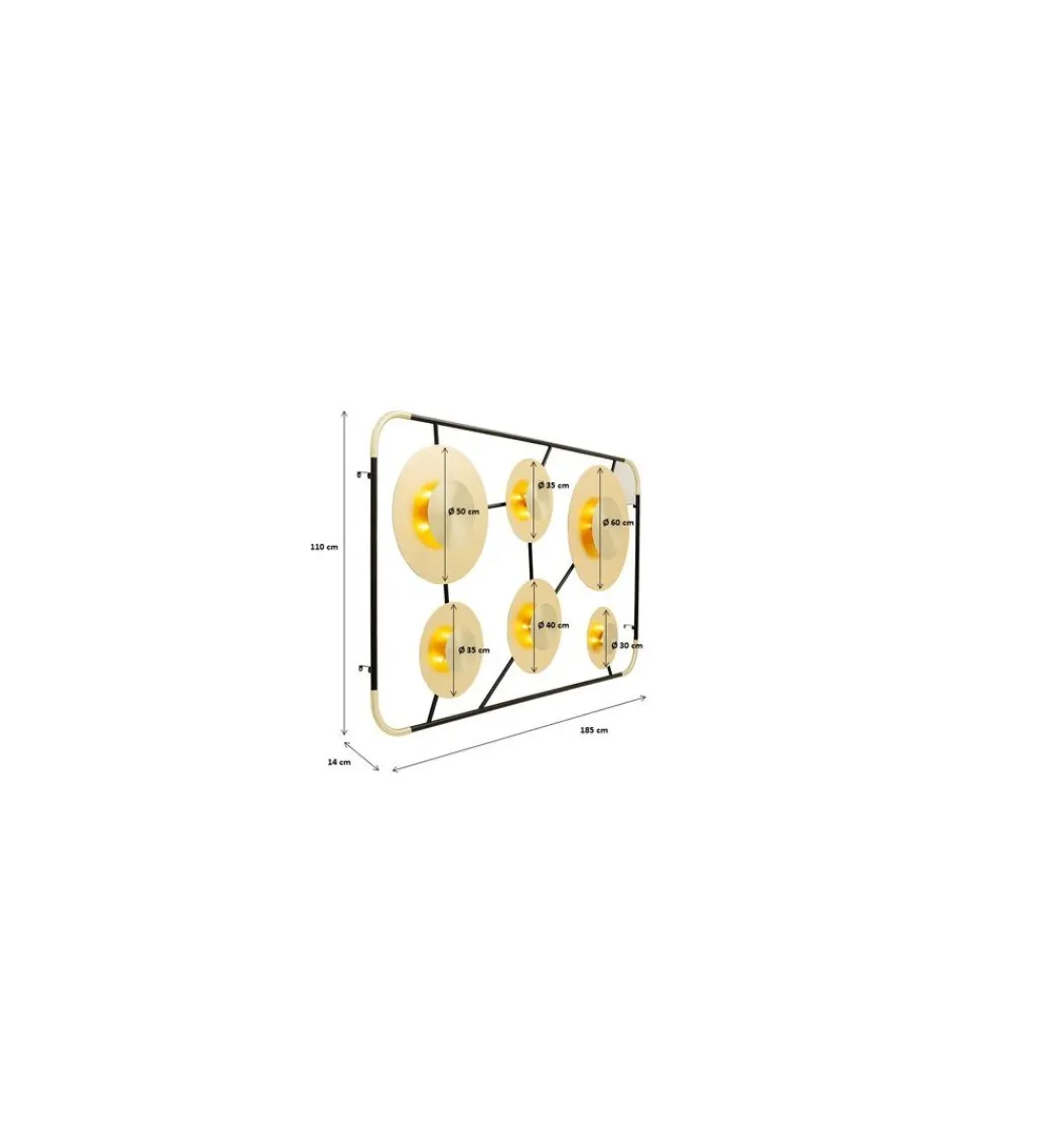 KDesign Lampa ścienna DISC 110 x 185 cm złota