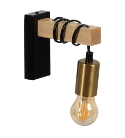 Zona-Design Lampa ścienna VITES 52 cm czarna naturalna