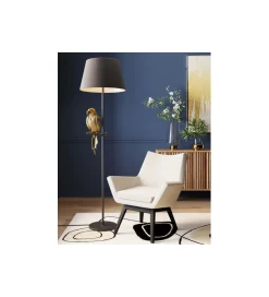 KDesign Lampa podłogowa ANIMAL PARROT 176 cm złota