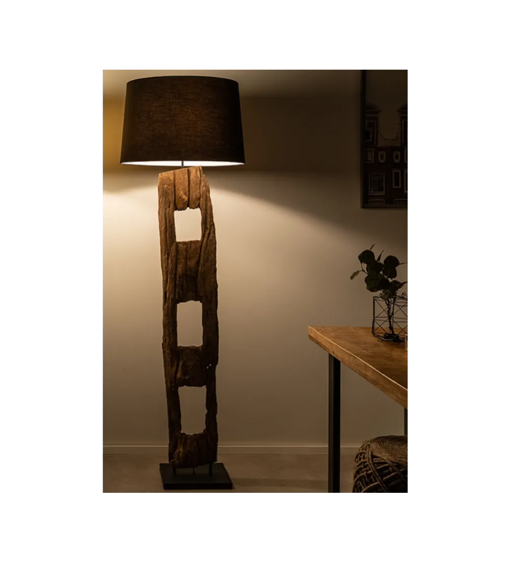 Invicta Interior Lampa podłogowa BARRACUDA 177 cm czarna
