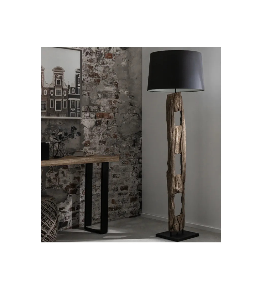 Invicta Interior Lampa podłogowa BARRACUDA 177 cm czarna