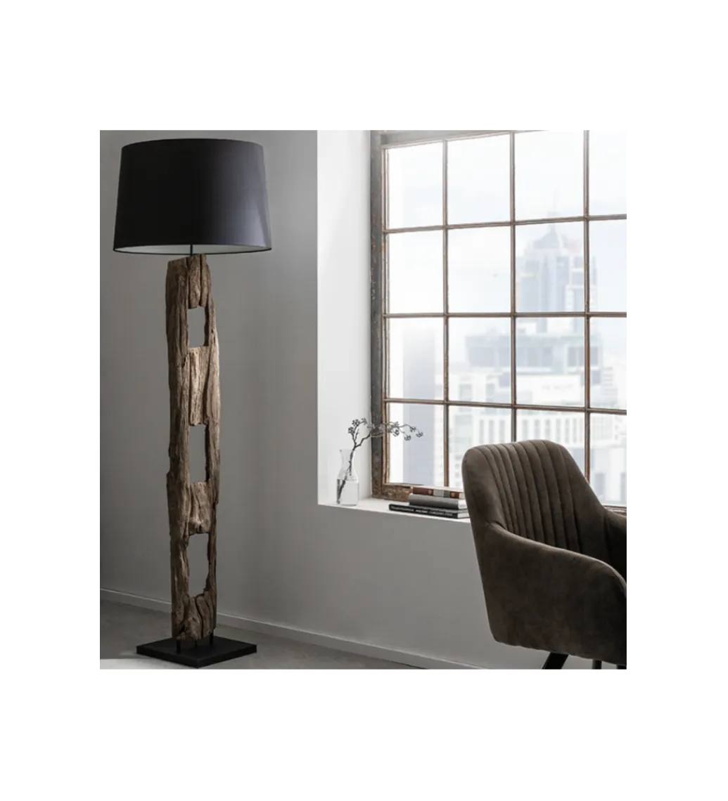 Invicta Interior Lampa podłogowa BARRACUDA 177 cm czarna