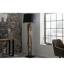 Invicta Interior Lampa podłogowa BARRACUDA 177 cm czarna