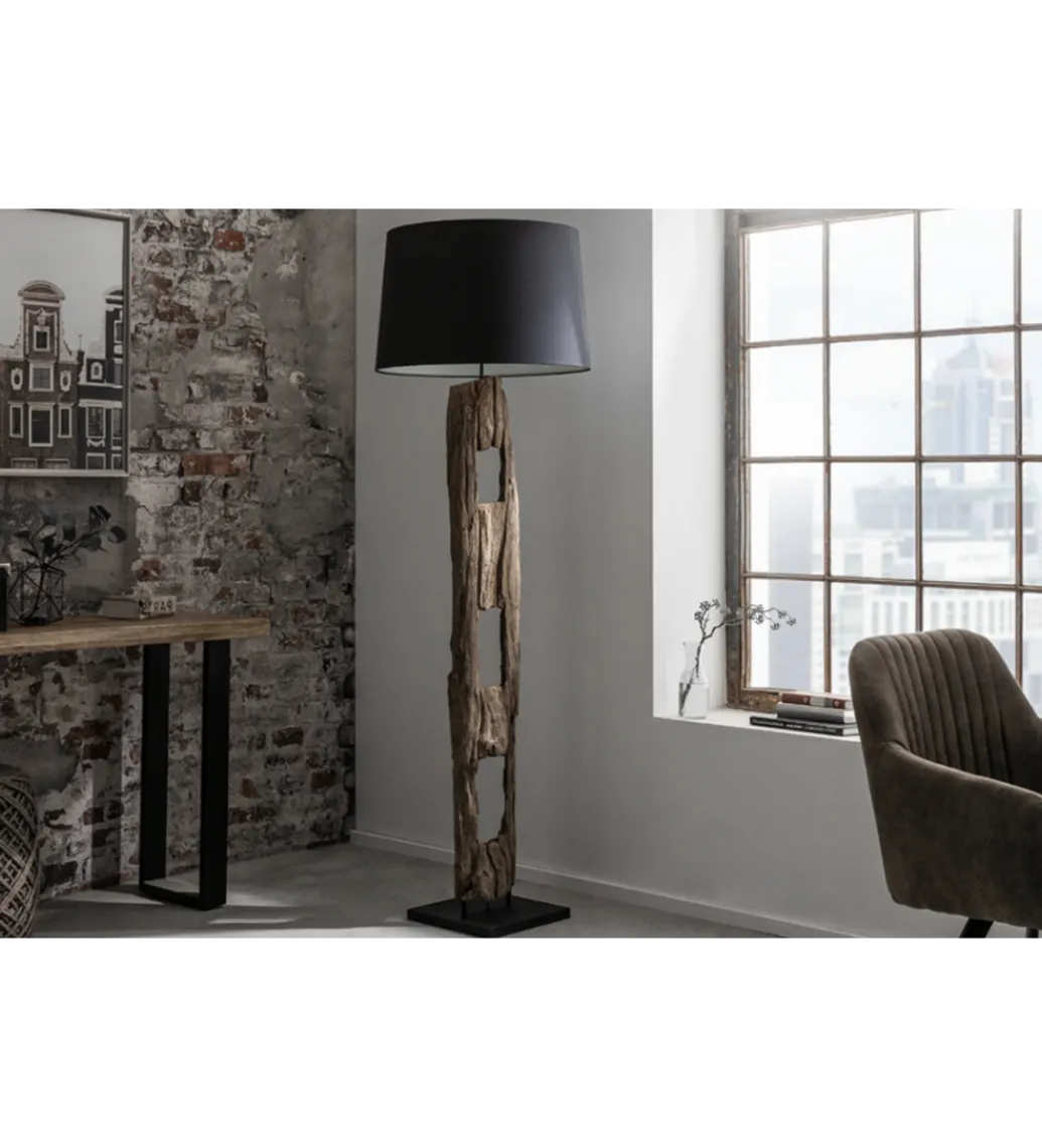 Invicta Interior Lampa podłogowa BARRACUDA 177 cm czarna
