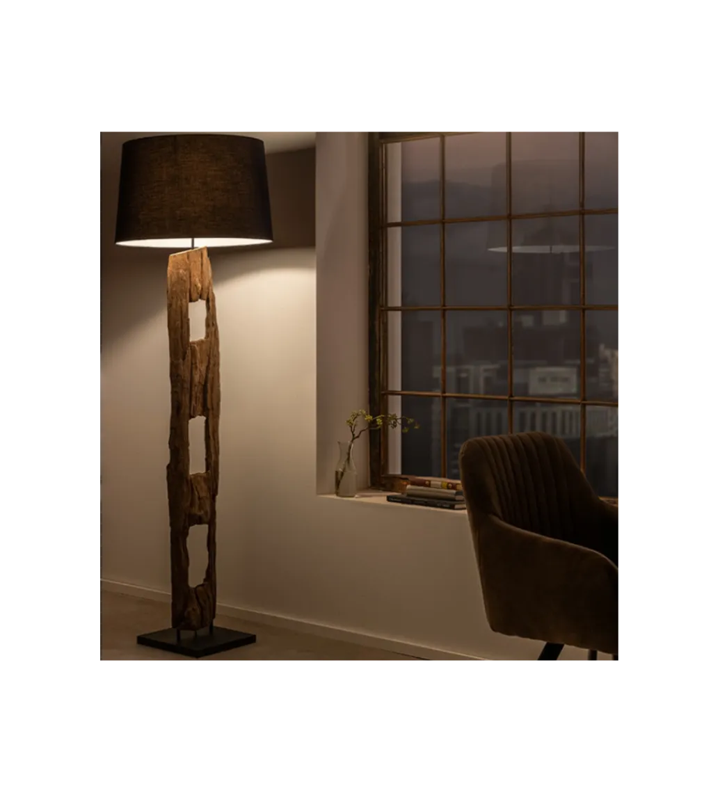 Invicta Interior Lampa podłogowa BARRACUDA 177 cm czarna