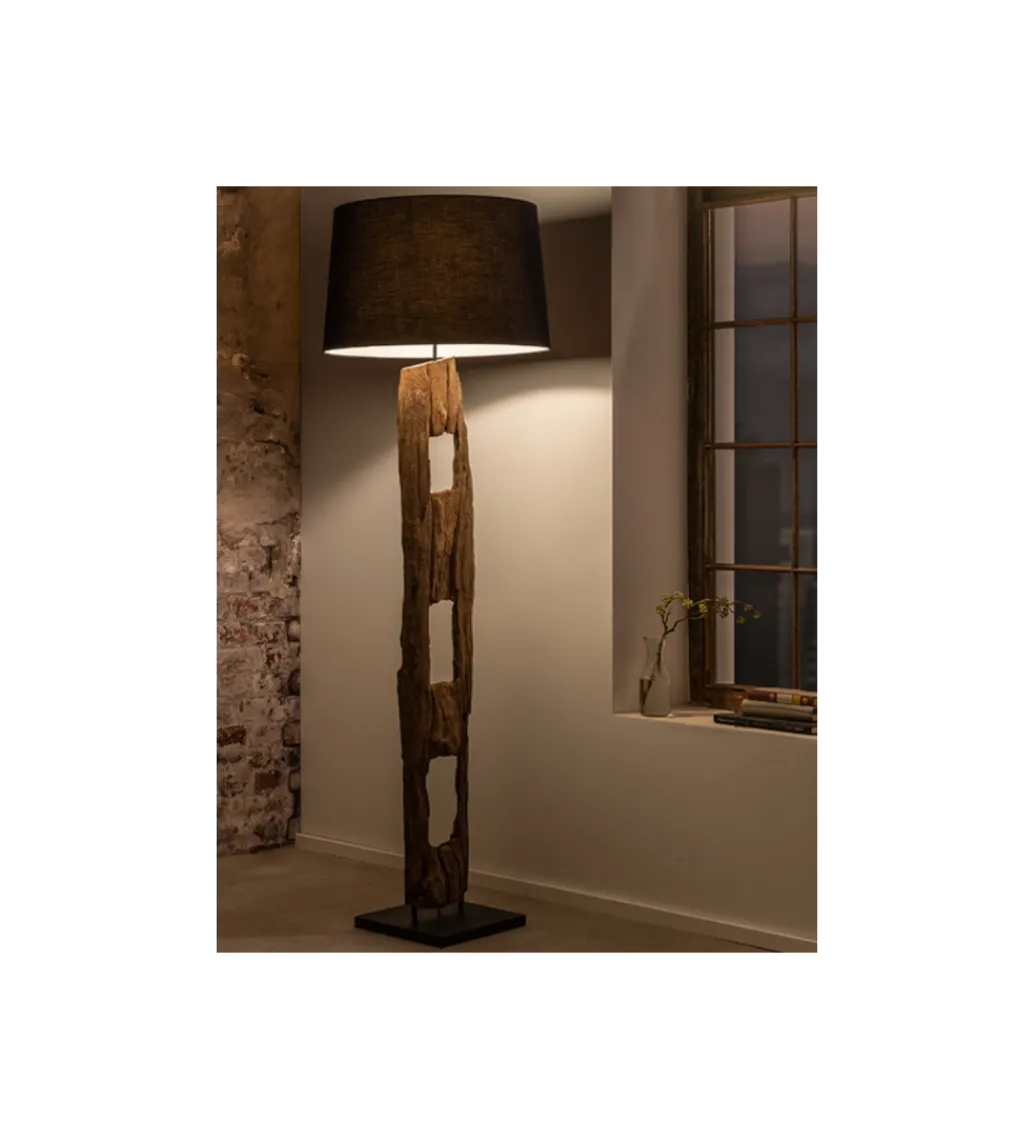 Invicta Interior Lampa podłogowa BARRACUDA 177 cm czarna
