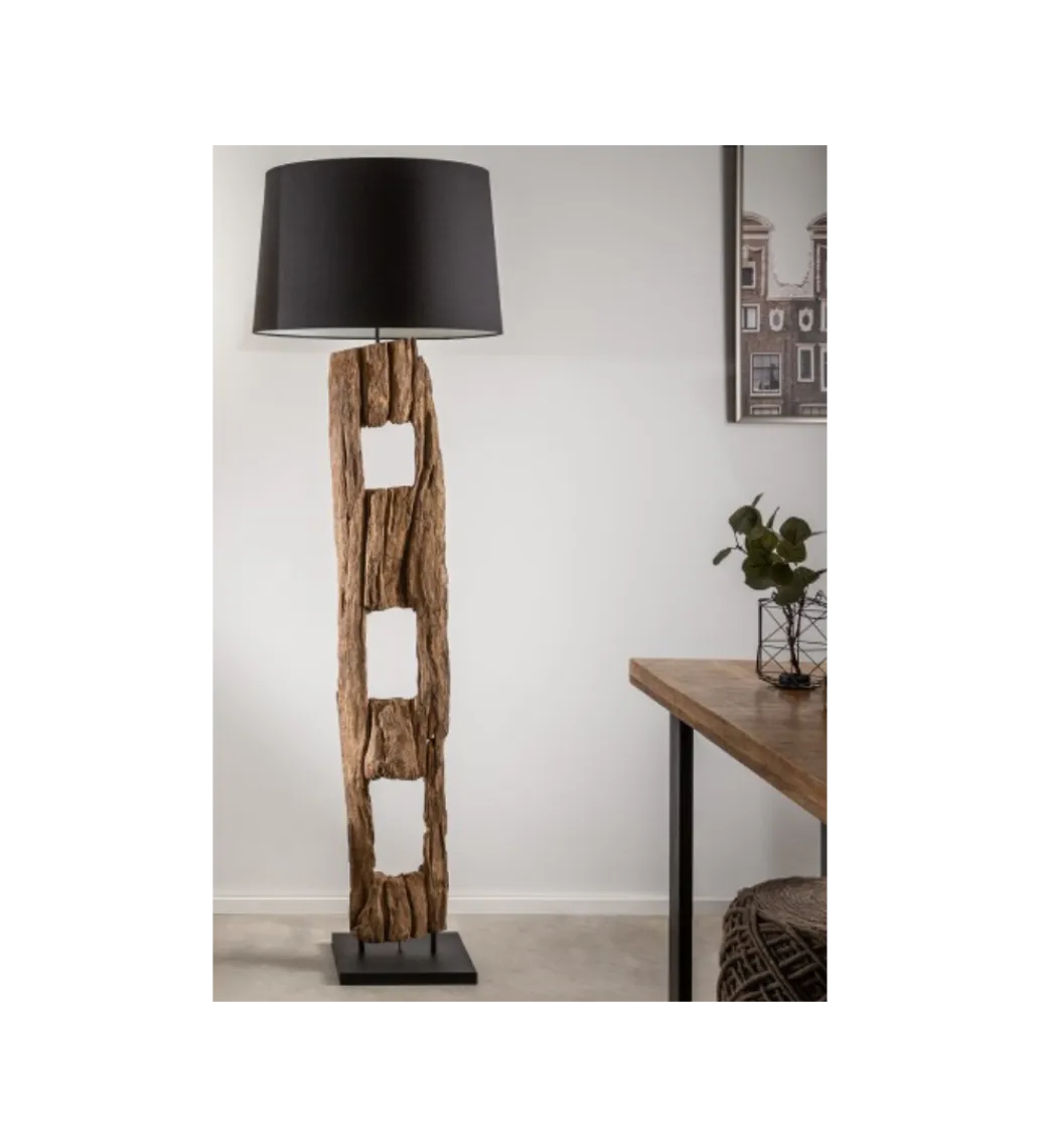Invicta Interior Lampa podłogowa BARRACUDA 177 cm czarna