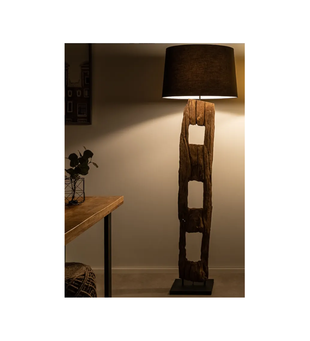 Invicta Interior Lampa podłogowa BARRACUDA 177 cm czarna