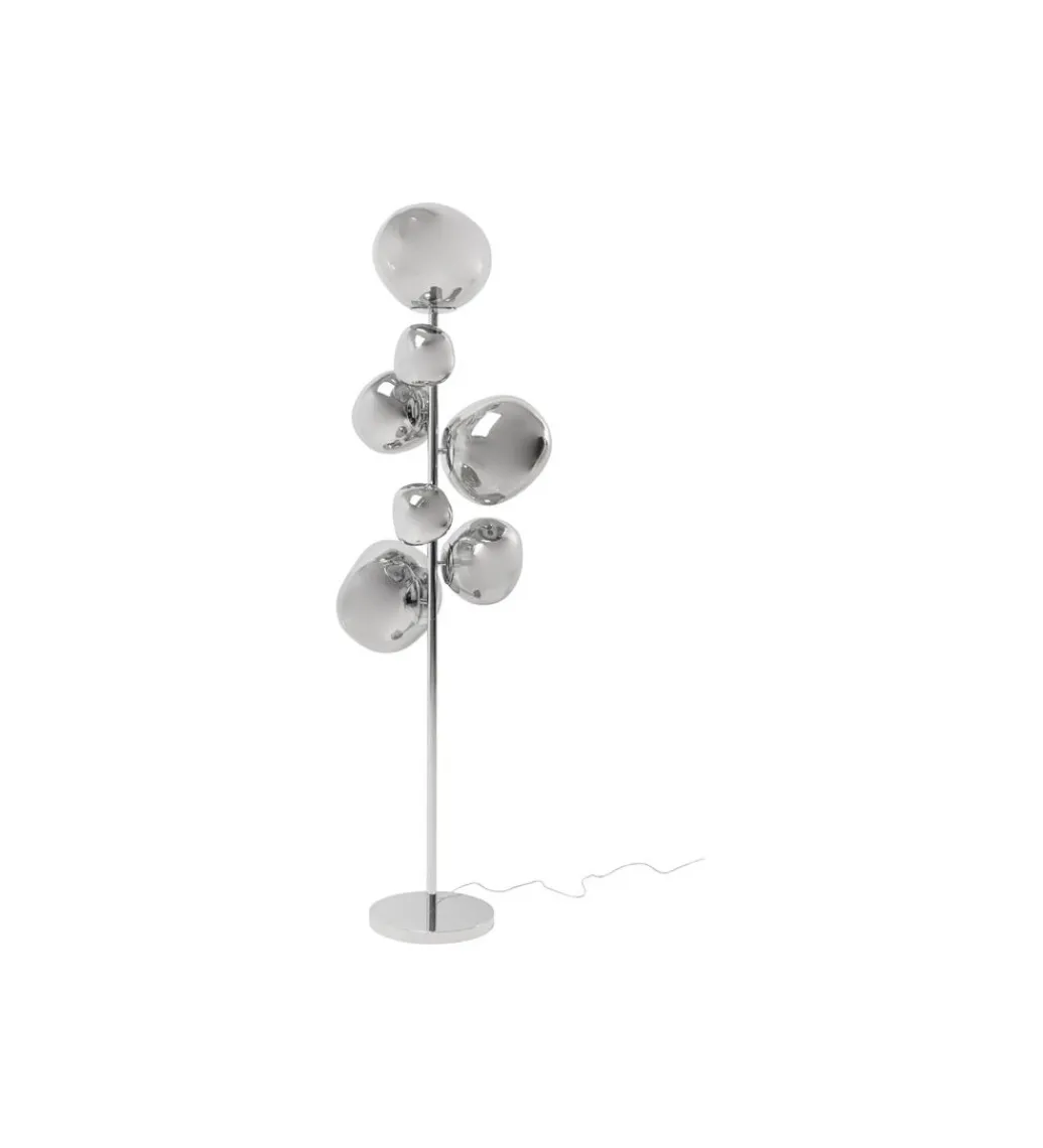 KDesign Lampa podłogowa BURBUJA 168 cm srebrna