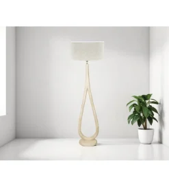Imeri Lampa podłogowa Cronos 60 cm drewno mango