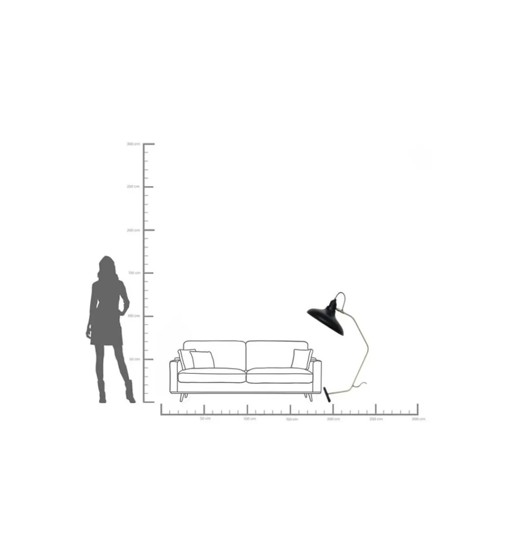 KDesign Lampa podłogowa DORO 130 cm czarna