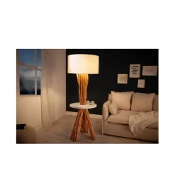 Invicta Interior Lampa podłogowa Driftwood 153 cm biała
