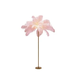 KDesign Lampa podłogowa FEATHER PALM 165 Cm  Pióra różowa