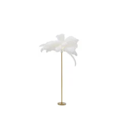 KDesign Lampa podłogowa FEATHER PALM 165 Cm Pióra biała
