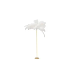 KDesign Lampa podłogowa FEATHER PALM 165 Cm Pióra biała